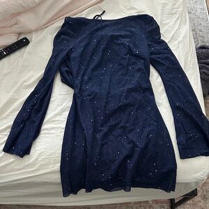 Navy Blue Long Sleeve Dress